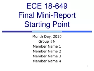 ECE 18-649 Final Mini-Report  Starting Point