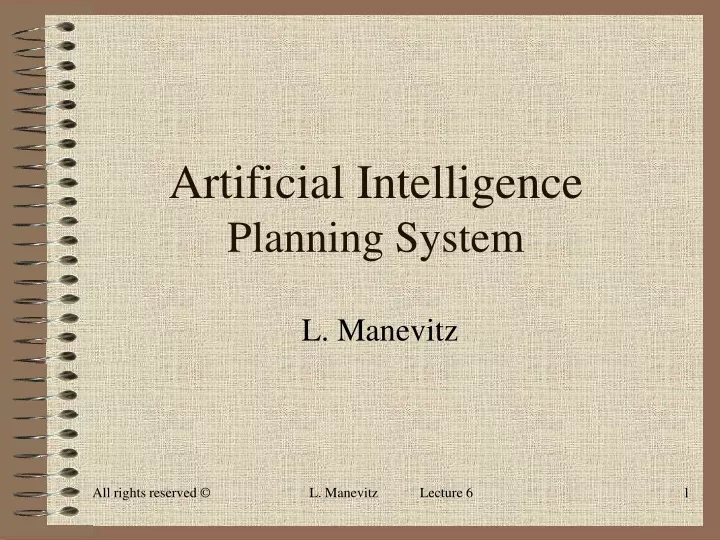 artificial intelligence planning system