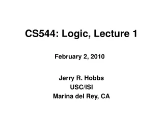 CS544: Logic, Lecture 1