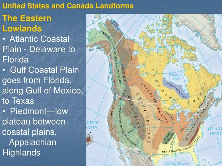 united states and canada landforms