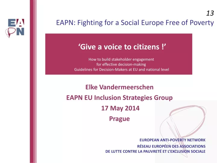 13 eapn fighting for a social europe free