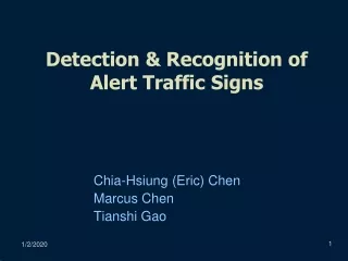 Detection &amp; Recognition of  Alert Traffic Signs