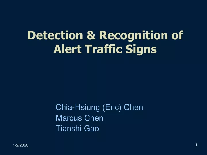 detection recognition of alert traffic signs
