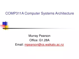 COMP311A Computer Systems Architecture