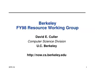 Berkeley  FY98 Resource Working Group