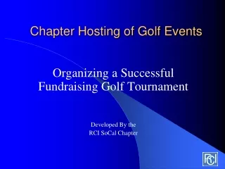 Chapter Hosting of Golf Events