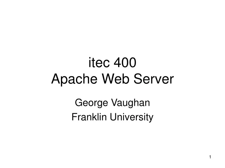 itec 400 apache web server