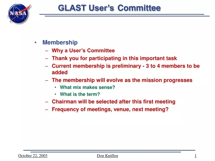 glast user s committee