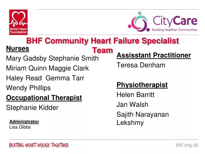 bhf community heart failure specialist team