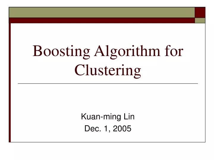 boosting algorithm for clustering