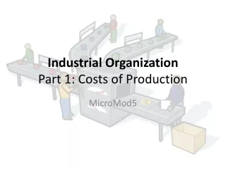 Industrial Organization  Part 1: Costs of Production