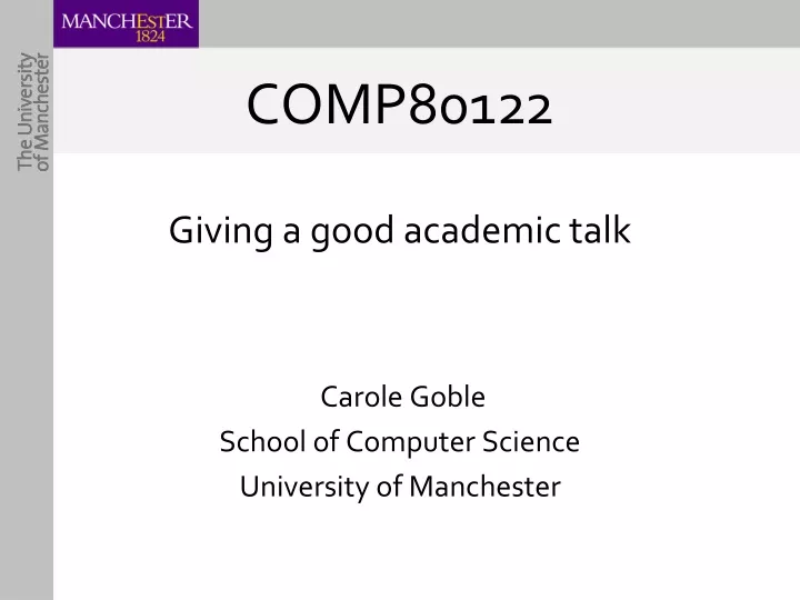 giving a good academic talk