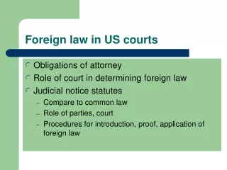 Foreign law in US courts