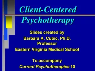 Client-Centered Psychotherapy