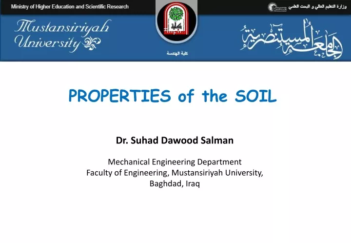 properties of the soil
