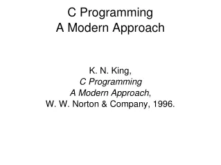 C Programming A Modern Approach