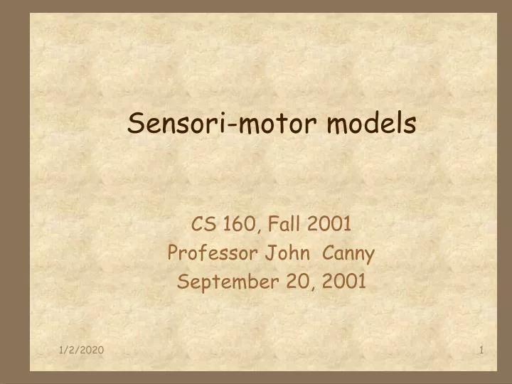 sensori motor models