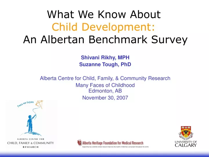 what we know about child development an albertan benchmark survey