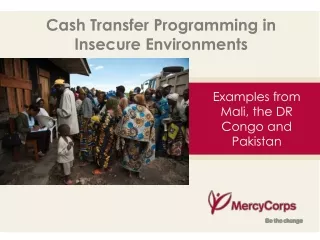Examples from Mali, the DR Congo and Pakistan