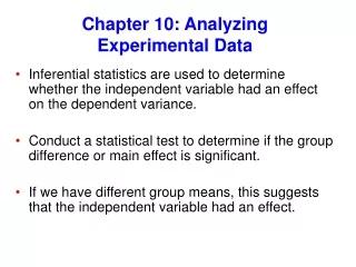 Chapter 10: Analyzing Experimental Data