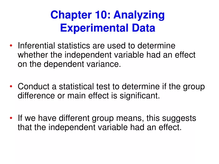 chapter 10 analyzing experimental data