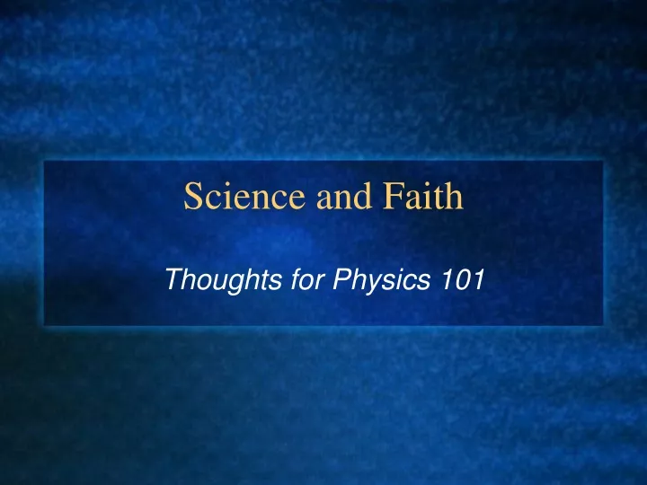 science and faith