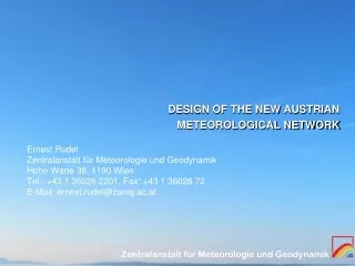 DESIGN OF THE NEW AUSTRIAN  METEOROLOGICAL NETWORK