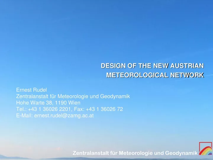design of the new austrian meteorological network