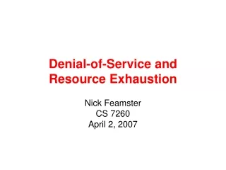 Denial-of-Service and Resource Exhaustion