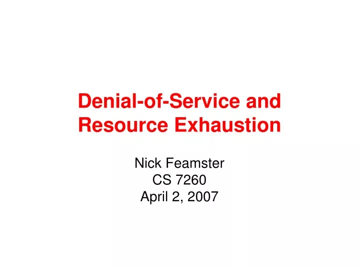 denial of service and resource exhaustion