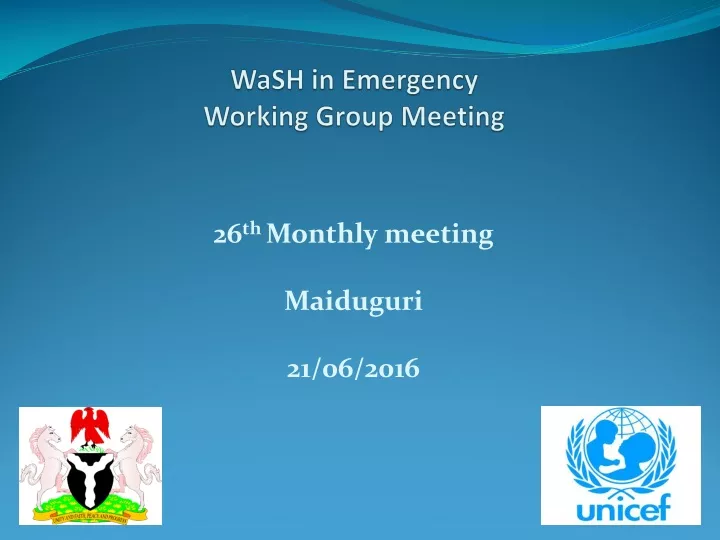 wash in emergency working group meeting