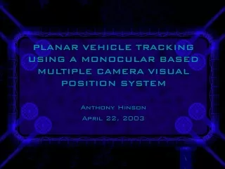 PLANAR VEHICLE TRACKING USING A MONOCULAR BASED MULTIPLE CAMERA VISUAL POSITION SYSTEM