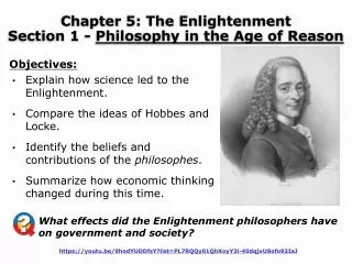Chapter 5: The Enlightenment  Section 1 -  Philosophy in the Age of Reason