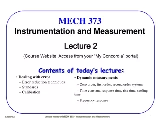 MECH 373 Instrumentation and Measurement