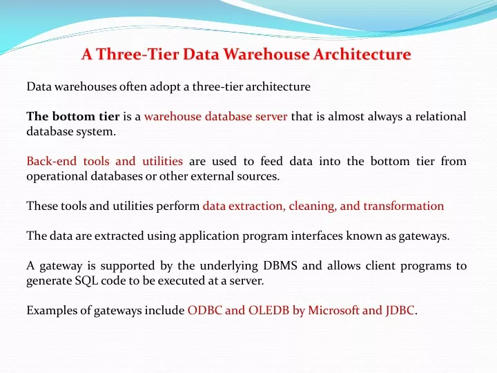 Three Tier Data Warehouse Architecture