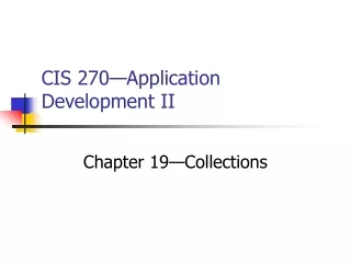CIS 270—Application Development II