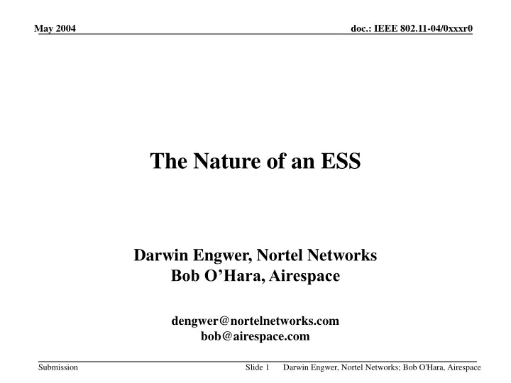 the nature of an ess