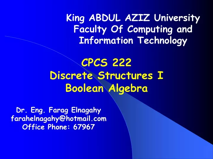 king abdul aziz university faculty of computing