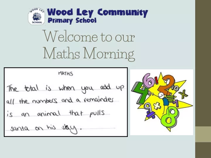 welcome to our maths morning