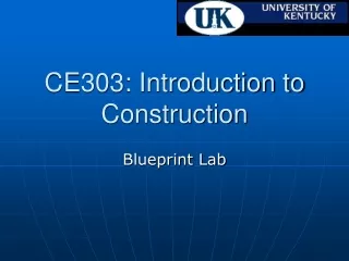 CE303: Introduction to Construction