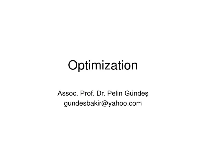 optimization