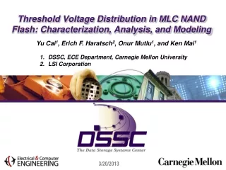 Threshold Voltage Distribution in MLC NAND Flash: Characterization, Analysis, and Modeling