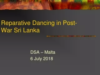 Reparative Dancing in Post-War Sri Lanka
