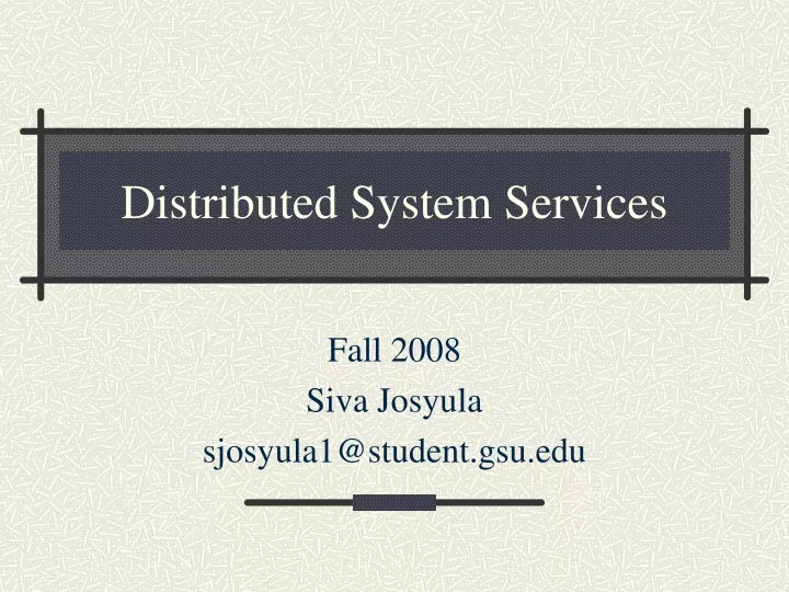 distributed system services