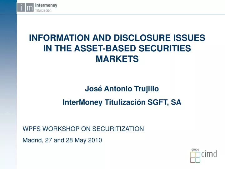 information and disclosure issues in the asset