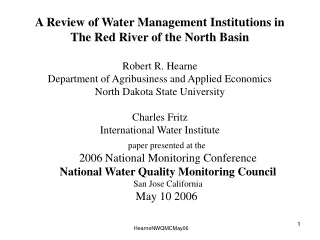 paper presented at the  2006 National Monitoring Conference
