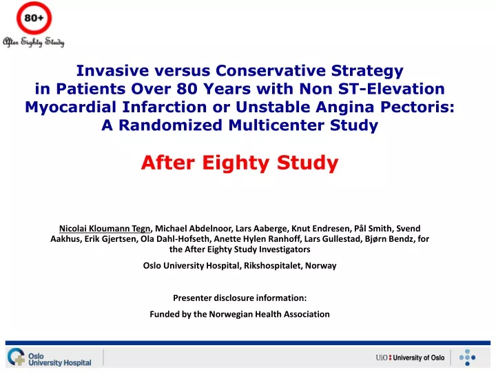 invasive versus conservative strategy in patients