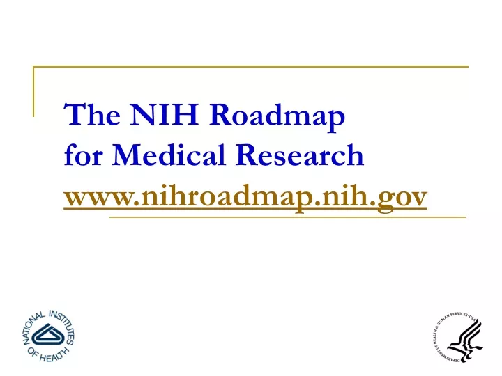 the nih roadmap for medical research www nihroadmap nih gov
