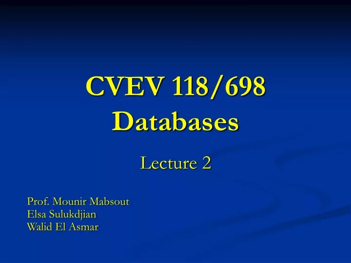 cvev 118 698 databases