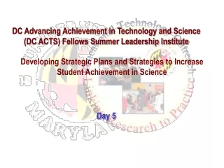 Developing Strategic Plans and Strategies to Increase Student Achievement in Science